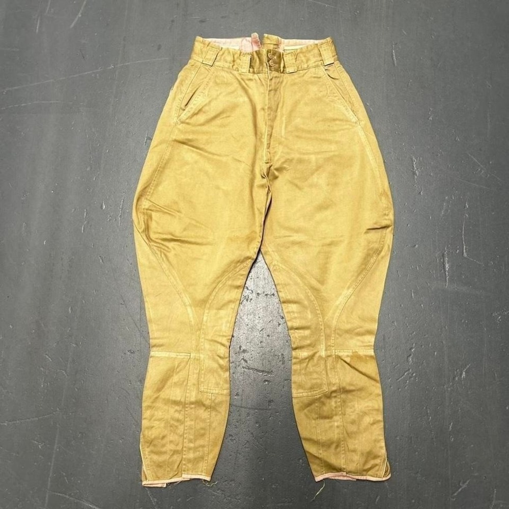 True vintage 60s military riding light brown trouser pants Talon zipper